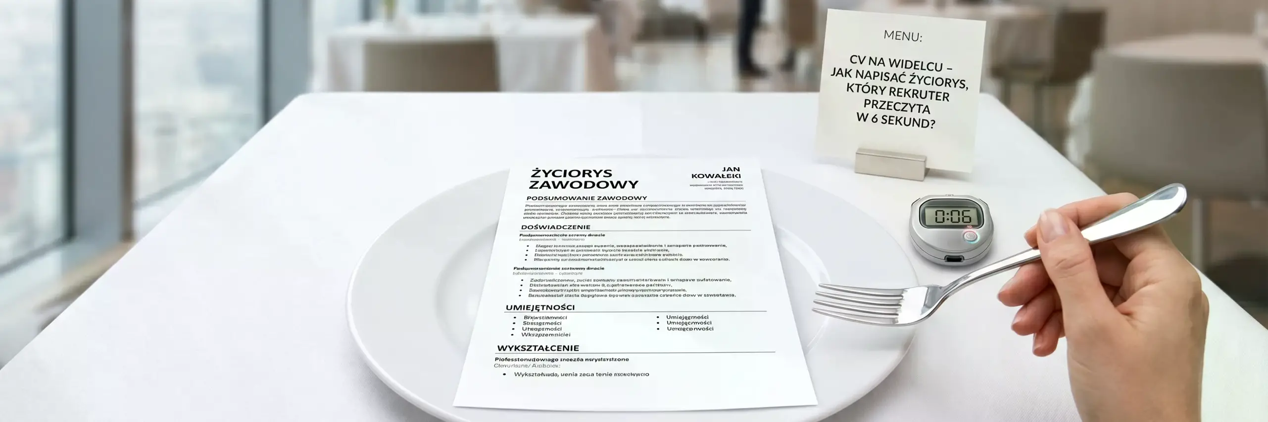 CV na widelcu: Jak napisać życiorys, który rekruter przeczyta w 6 sekund?